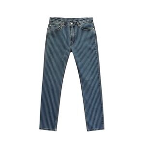Levi's 511 Slim Fit Pinstripe Jeans Blue White Stripe Denim Pants W34 L32